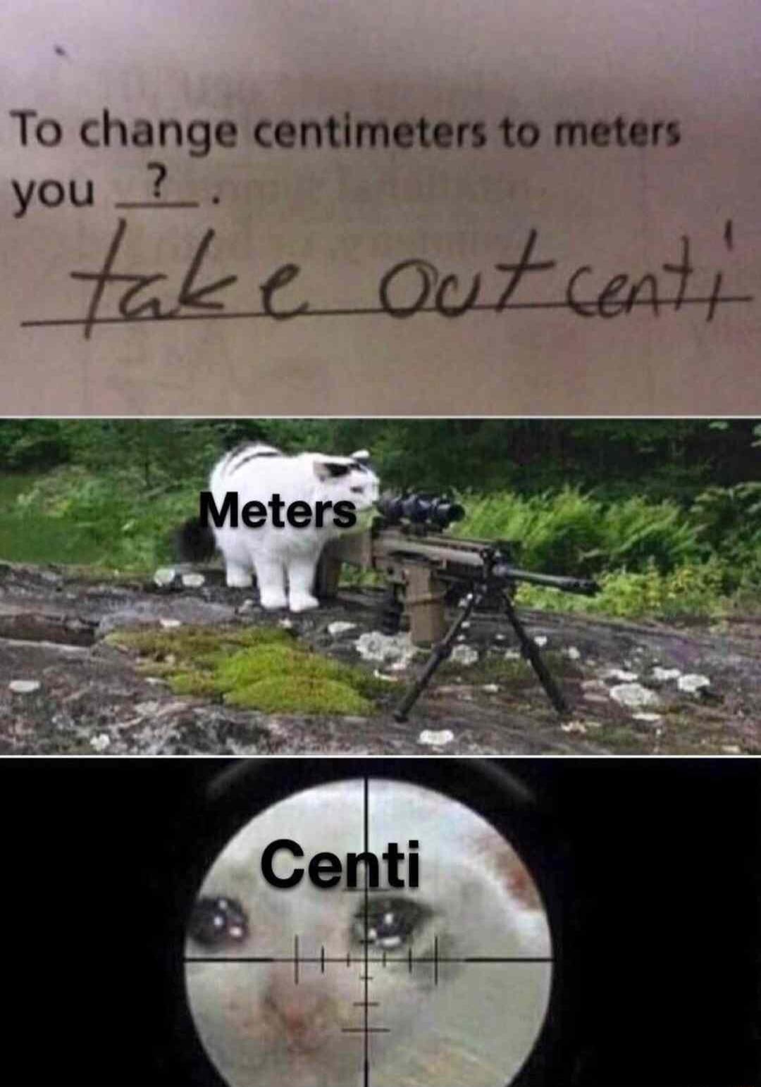 To change centimeters to meters