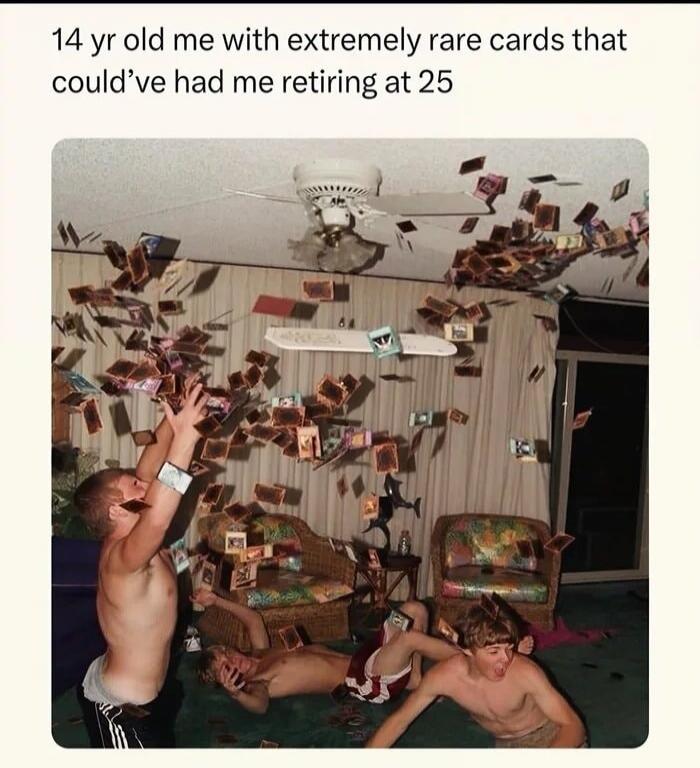 14 yr old me with extremely rare cards that could've had me retiring at 25