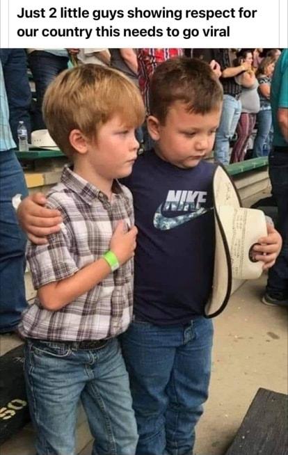 Just 2 little guys showing respect for our country this needs to go viral