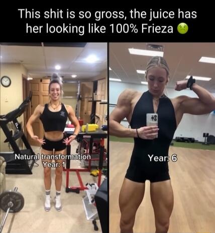 This shit is so gross, the juice has her looking like 100% Frieza 🤢
Natural transformation
Year: 1
Year: 6