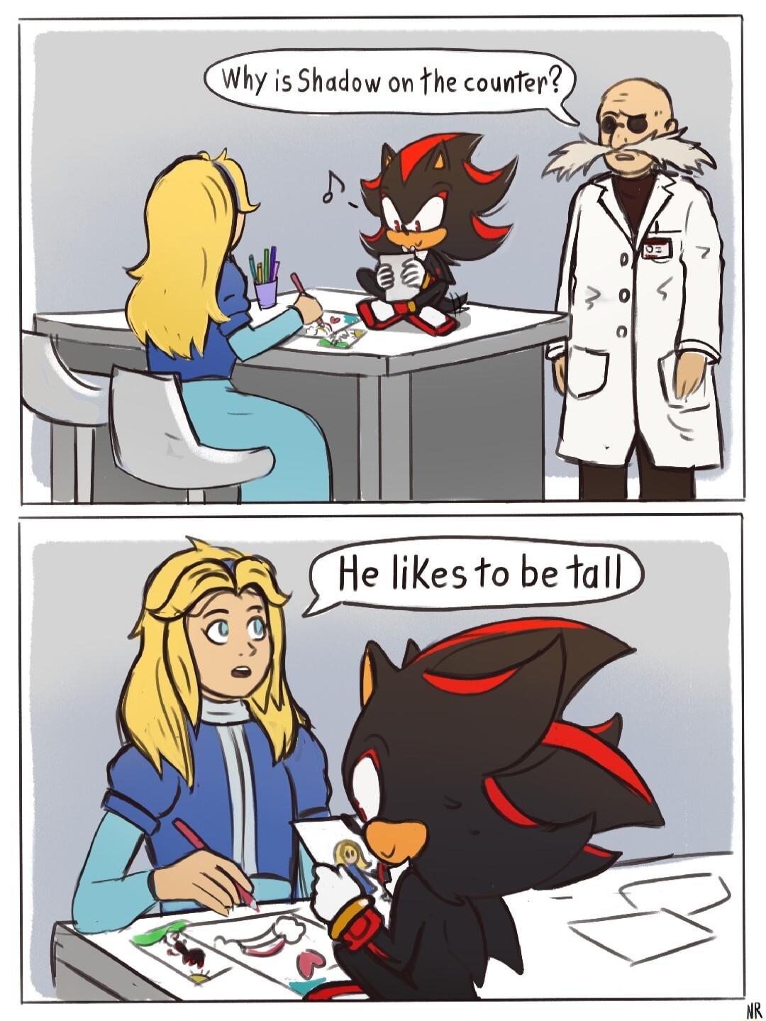 Why is Shadow on the counfer a Fe 5 Z e V He likes to be fall