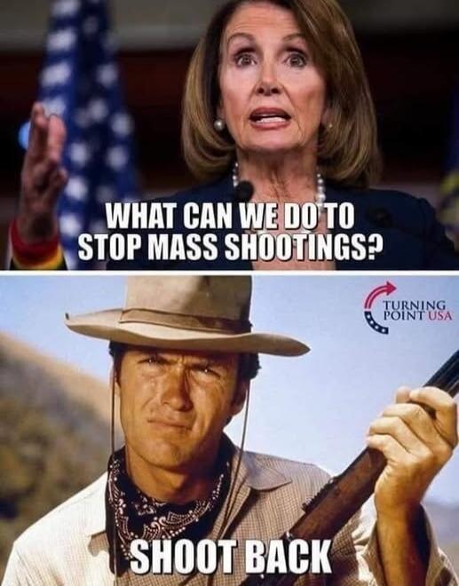 WHAT CAN WE DO TO STOP MASS SHOOTINGS? SHOOT BACK. TURNING POINT USA.