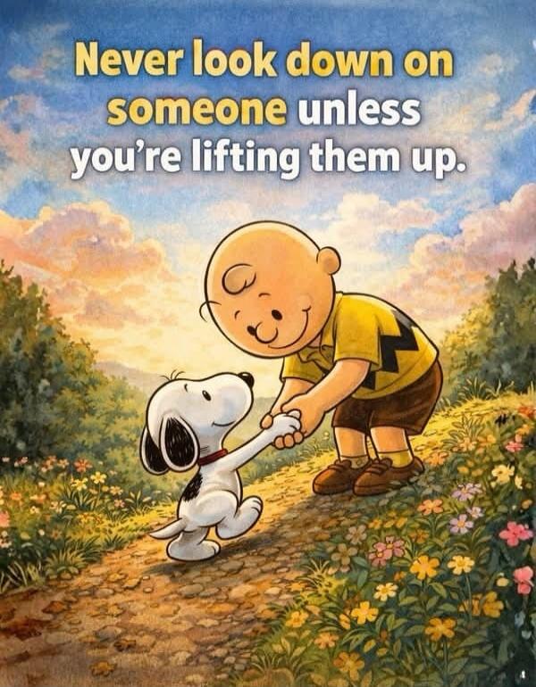 Never look down on someone unless you're lifting them up.