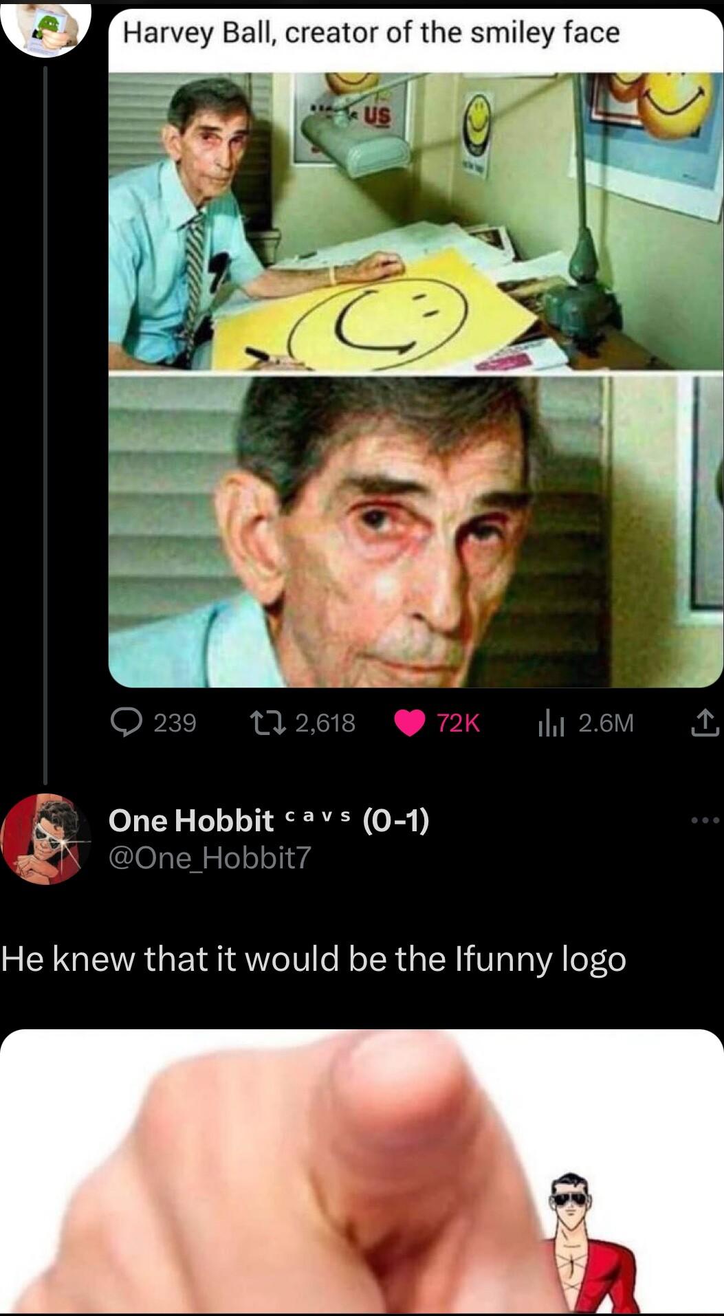 Harvey Ball creator of the smiley face He knew that it would be the Ifunny logo