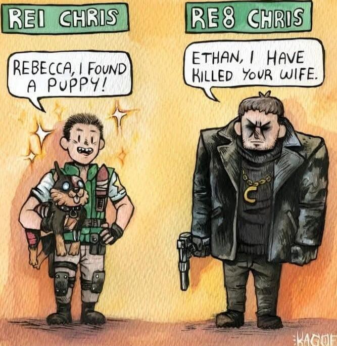 REI CHRIS
RE8 CHRIS
Rebecca, I found a puppy!
Ethan, I have killed your wife.