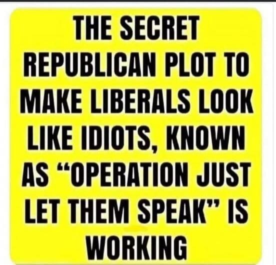 THE SECRET REPUBLICAN PLOT TO MAKE LIBERALS LOOK LIKE IDIOTS, KNOWN AS 