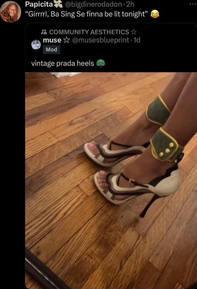 Papicitadq bigdinerodadon Girrrrl Ba Sing Se finna be lit tonigh COMMUNITY AESTHETICS muse Yr mus ueprint 1d Mod vintage prada heels