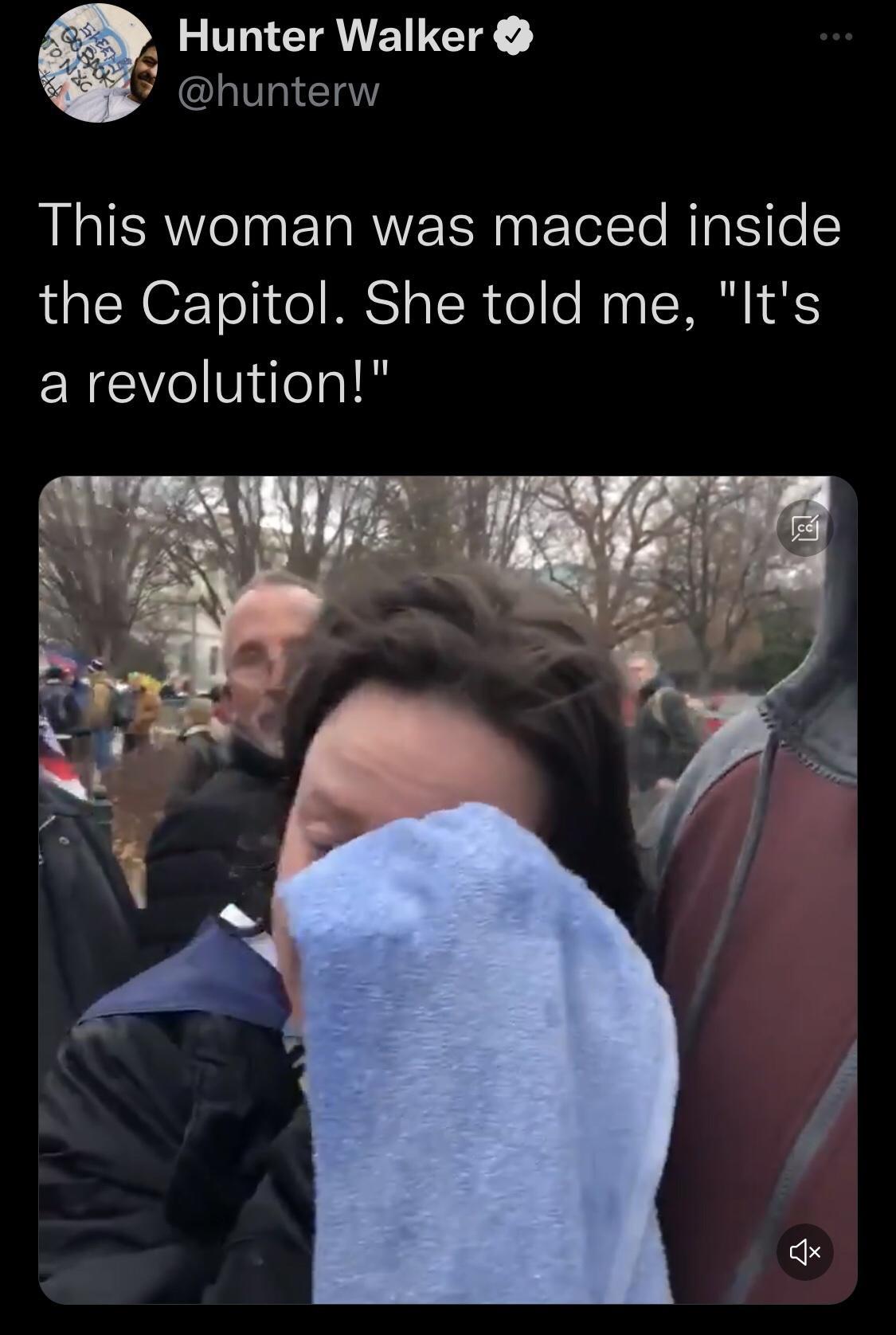 Hunter Walker 7 hunterw This woman was maced inside the Capitol She told me Its R el Nidlelal
