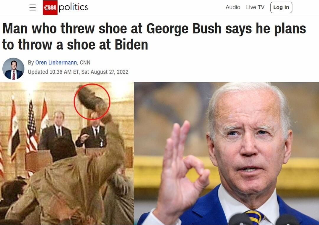 Elpolitics Man who threw shoe at George Bush says he plans to throw a shoe at Biden Pk