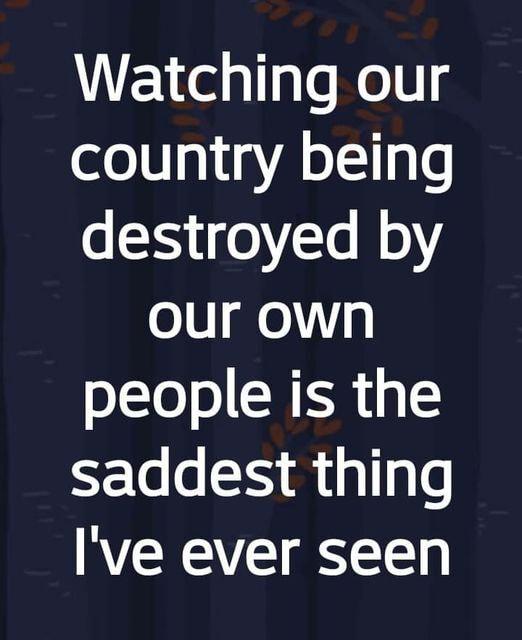 Watching our country being o 110Te MoY our own people is the saddest thing VRV EToT