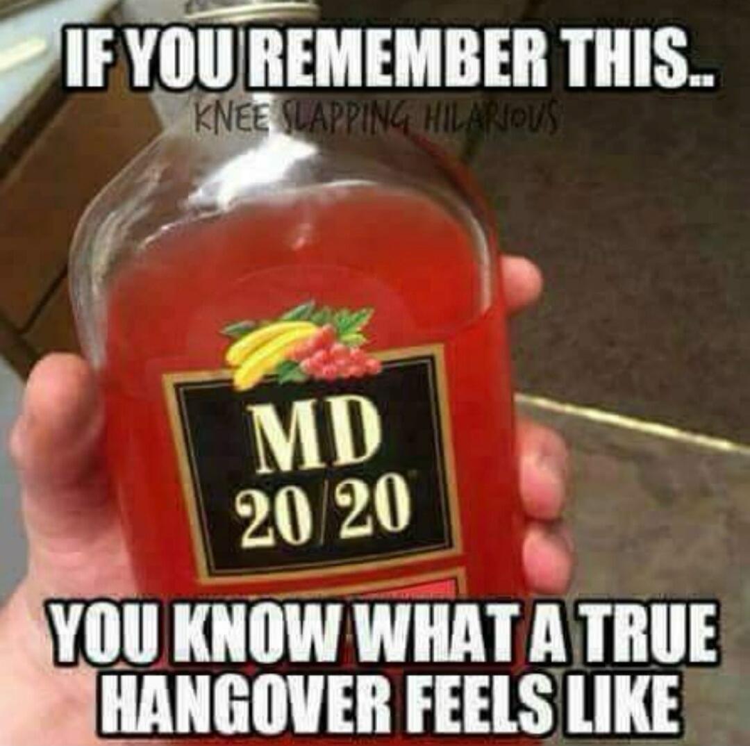 IF YOU REMEMBER THIS... KNEE SLAPPING HILARIOUS MD 20/20 YOU KNOW WHAT A TRUE HANGOVER FEELS LIKE