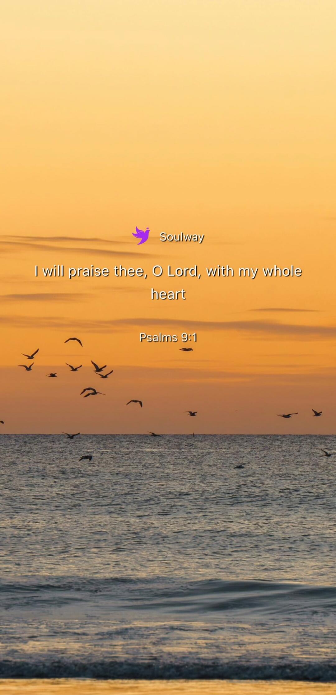 Soulway I will praise thee, O Lord, with my whole heart Psalms 9:1