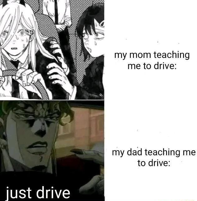 my mom teaching me to drive my dad teaching me to drive just drive