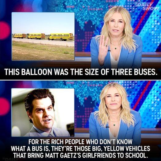 THIS BALLOON WAS THE SIZE OF THREE BUSES FOR THE RICH PEOPLE WHO DONT KNOW WHAT A BUS IS THEYRE THOSE BIG YELLOW VEHICLES THAT BRING MATT GAETZS GIRLFRIENDS TO SCHOOL