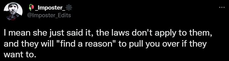 I mean she just said it the laws dont apply to them ELLRGEVAVITIS 16 EWEEERT AR R BSR4 T want to