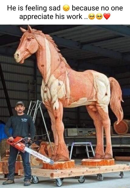 He is feeling sad because no one appreciate his work