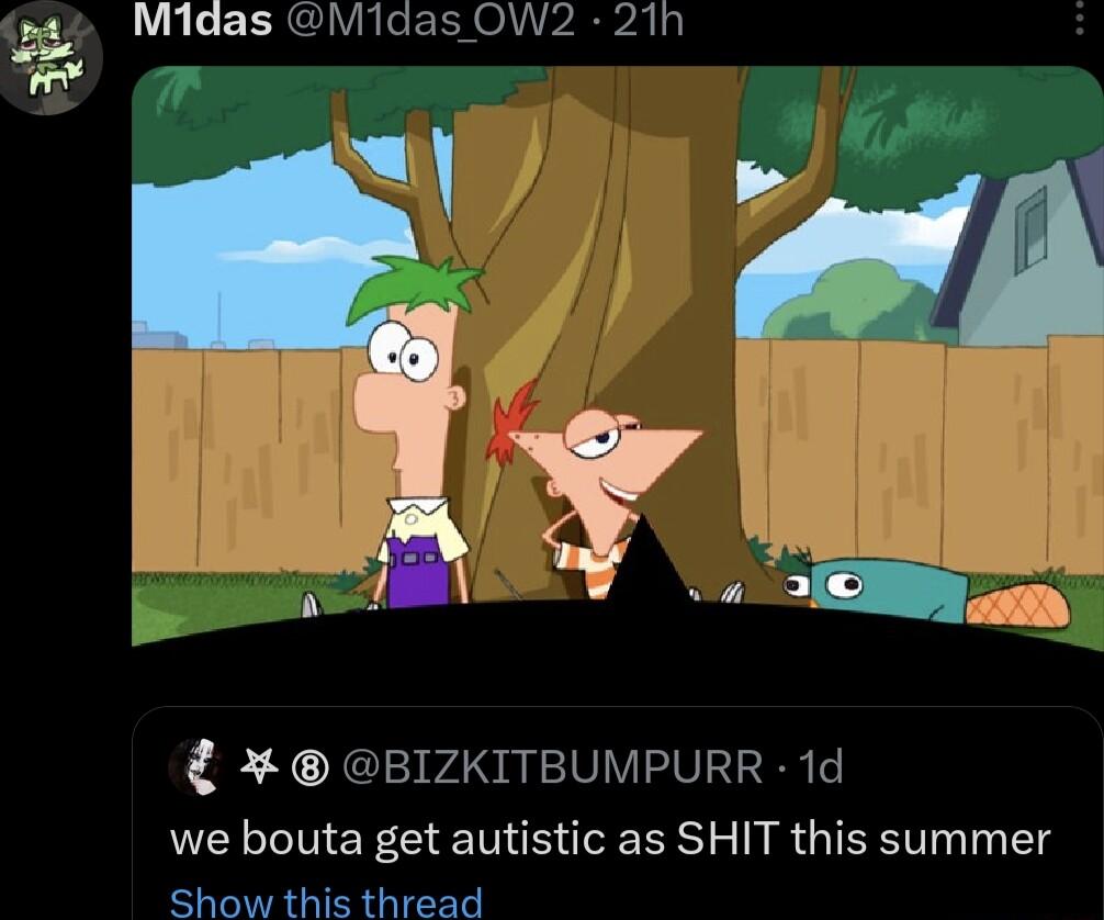 BIZKITBUMPURR 1d we bouta get autistic as SHIT this summer Show this thread