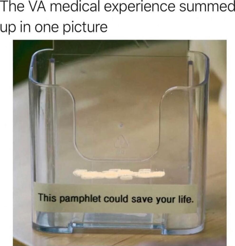 e VA medical experience summead up in one picture