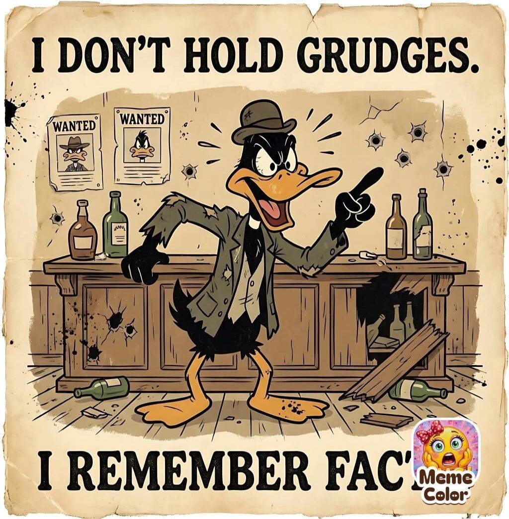 I DON'T HOLD GRUDGES. I REMEMBER FAC. WANTED.