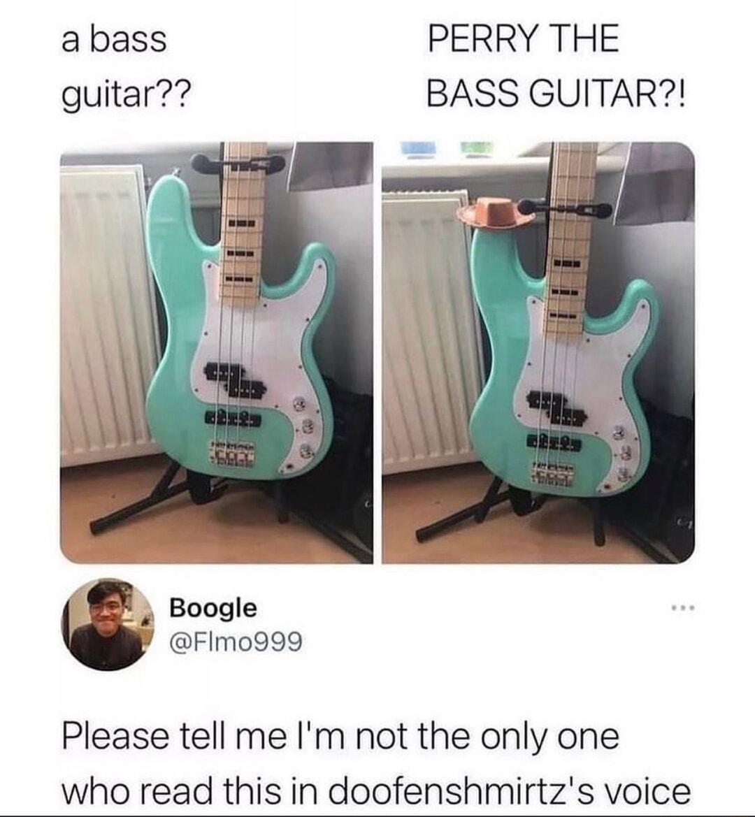 abass PERRY THE guitar BASS GUITAR coogle FImo999 Please tell me Im not the only one who read this in doofenshmirtzs voice