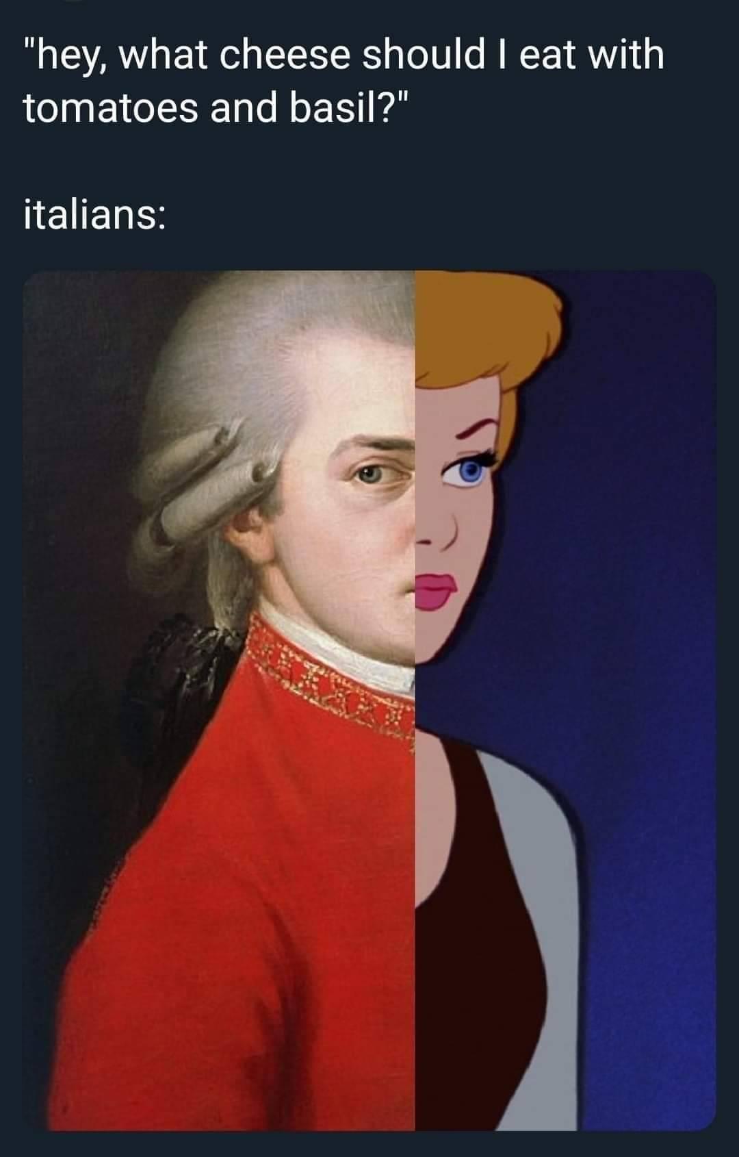 hey what cheese should eat with tomatoes and basil italians