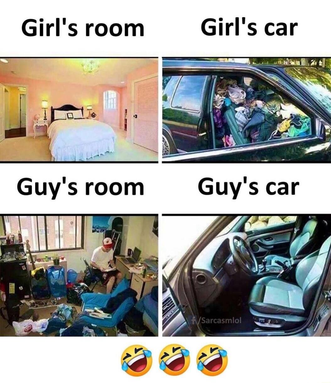Girl's room Girl's car Guy's room Guy's car