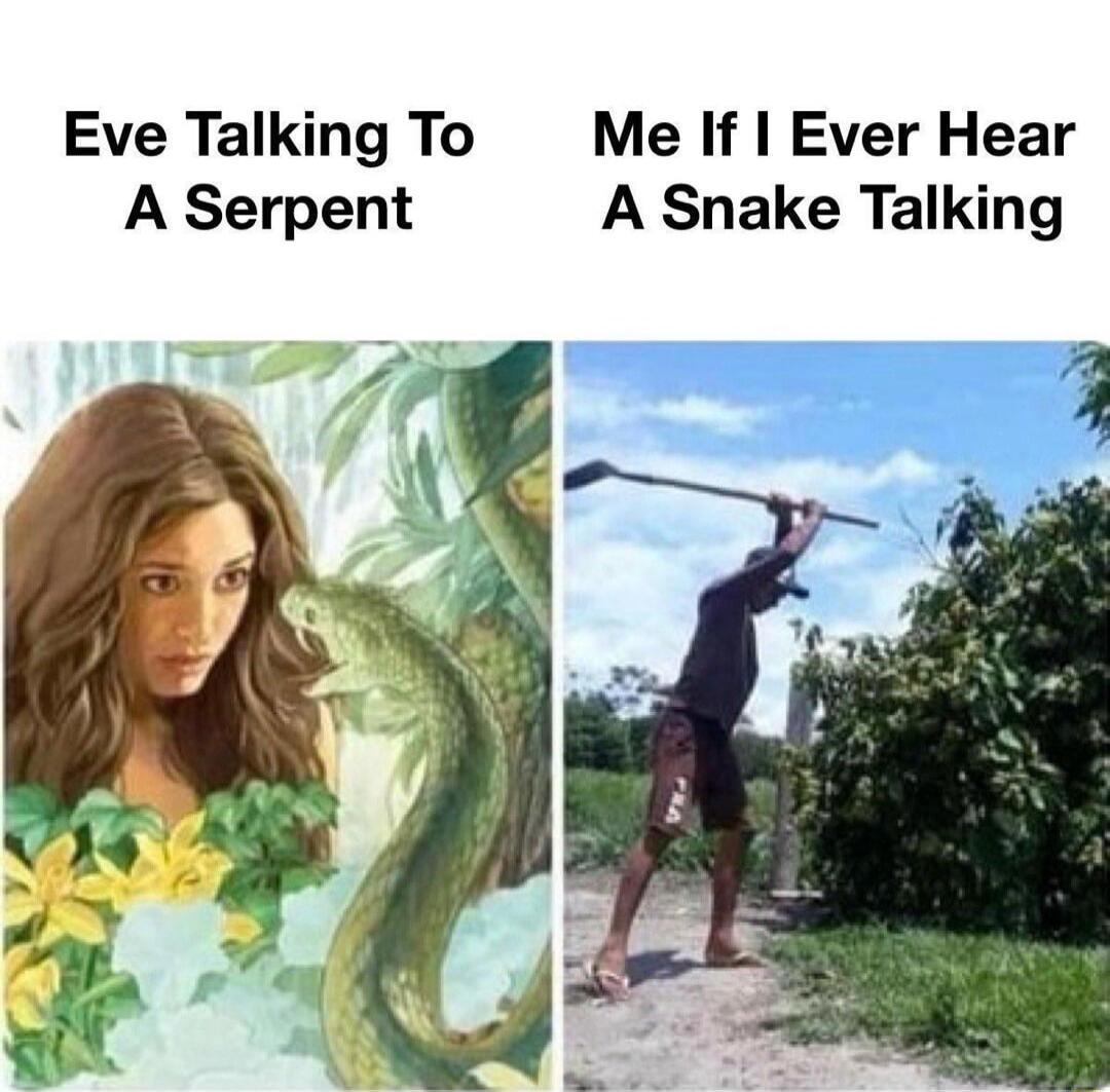 Eve Talking To A Serpent Me If I Ever Hear A Snake Talking