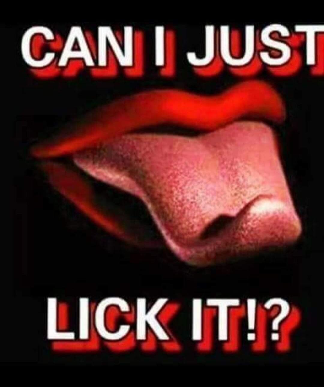 CAN I JUST LICK IT!?