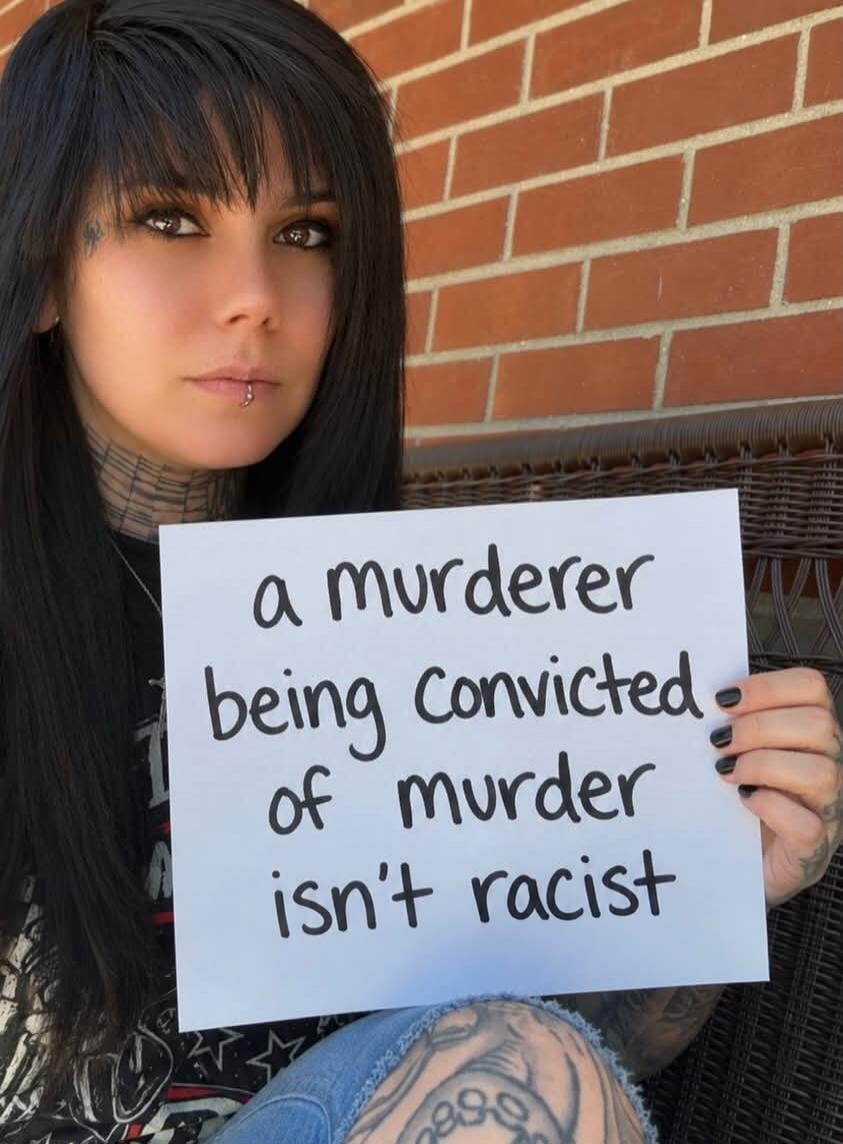 a murderer being convicted of murder isn't racist
