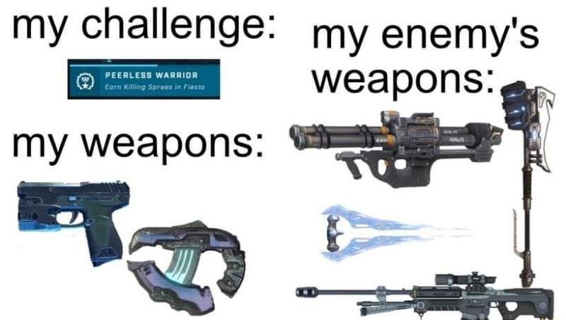 my challenge my enemys weapons