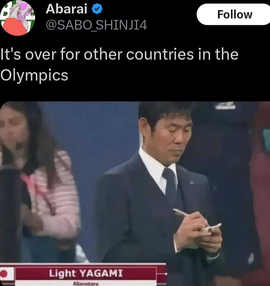 NLETETR Foll SABO SHINJI4 Its over for other countries in the Olympics