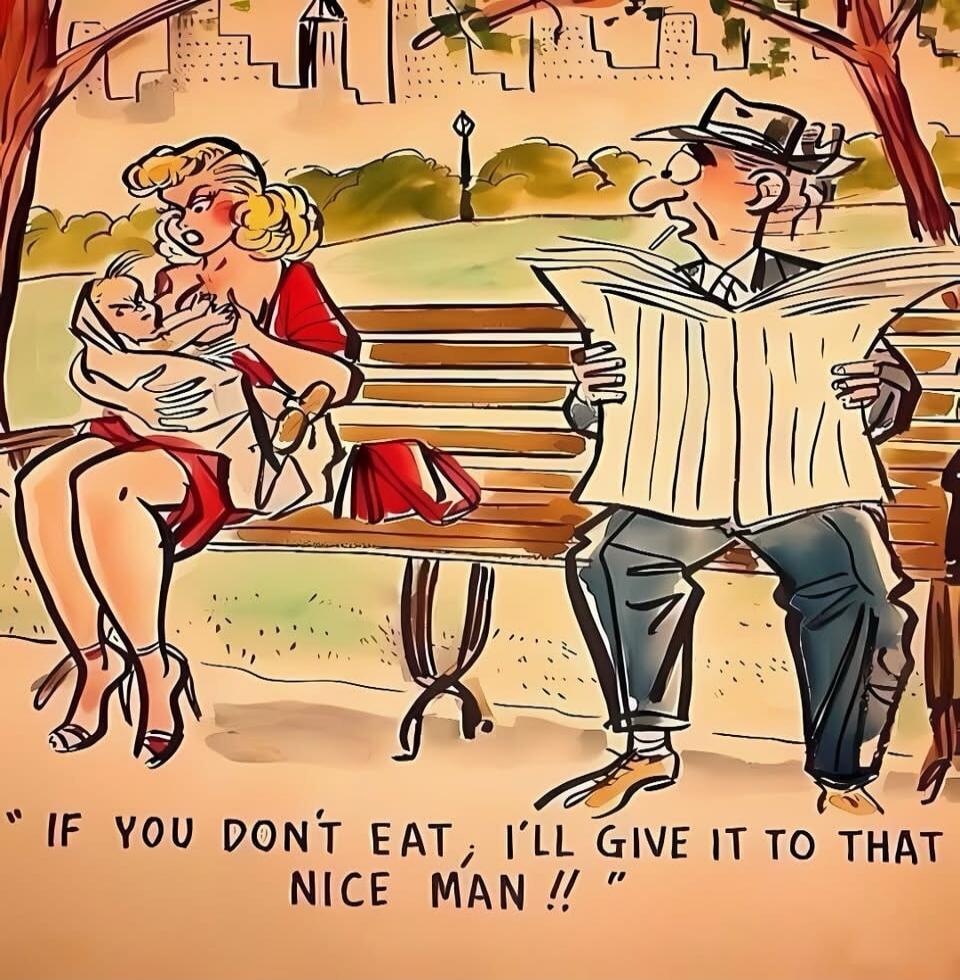 IF YOU DON'T EAT, I'LL GIVE IT TO THAT NICE MAN !!