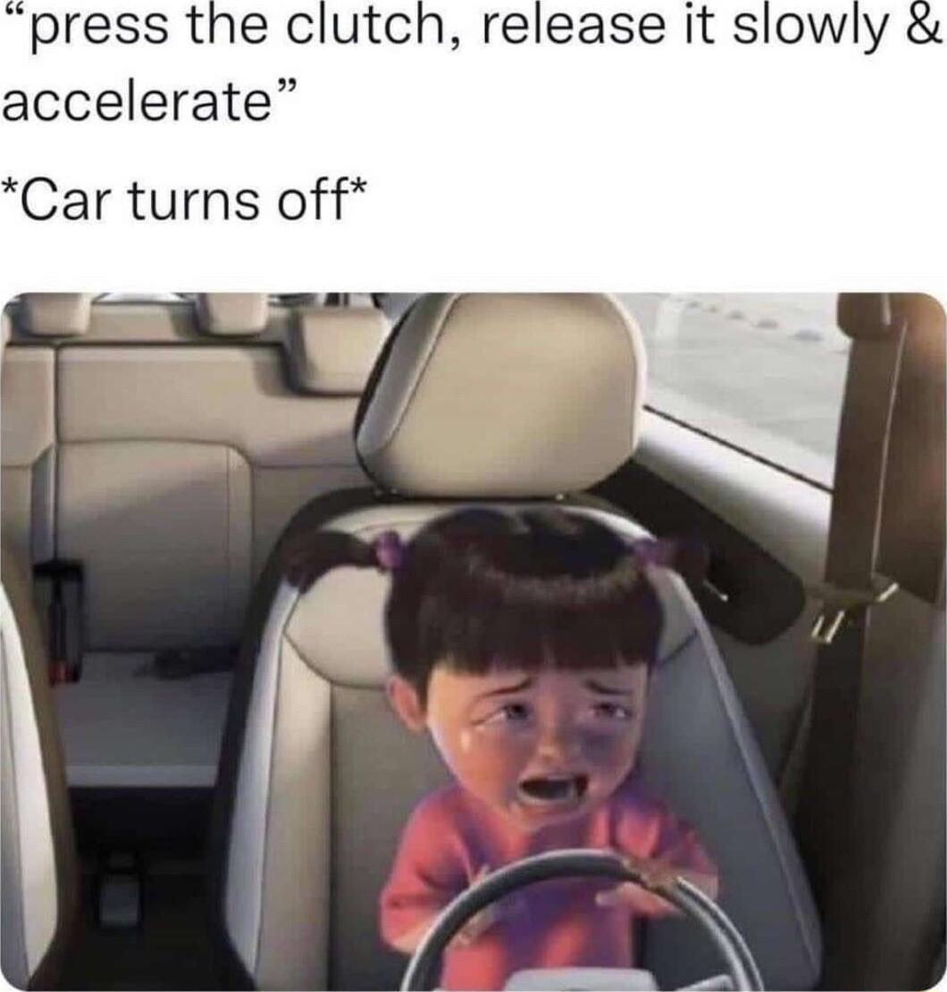 press the clutch release it slowly accelerate Car turns off