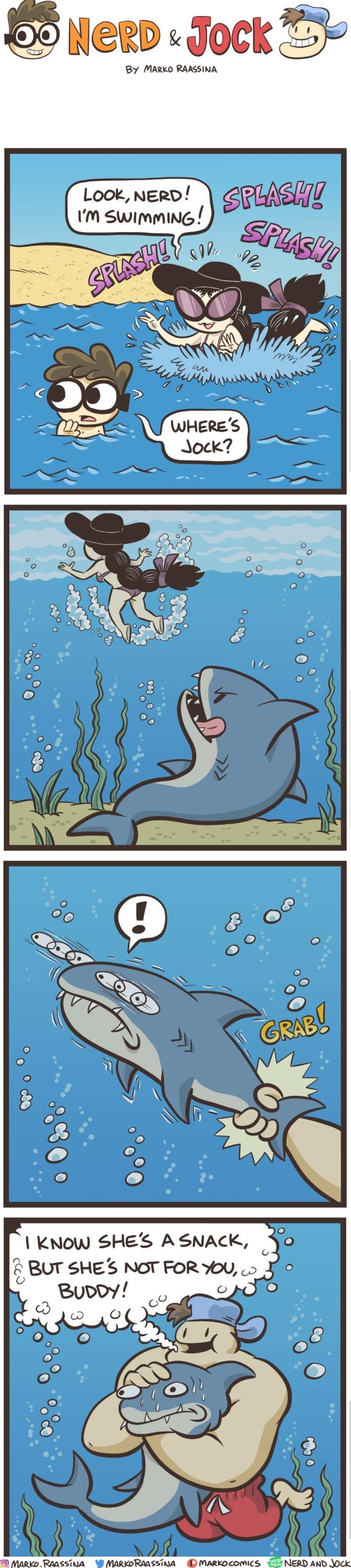 Meep Jock T By MARKD RAASSINA Look NERD m swimminG