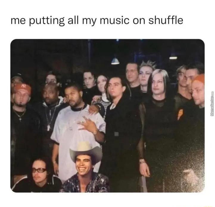 me putting all my music on shuffle
