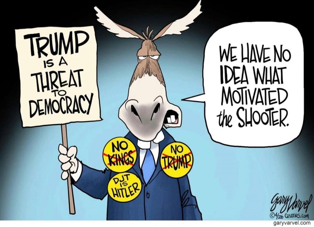 TRUMP IS A THREAT TO DEMOCRACY. NO KINGS. DJT IS HITLER. NO TRUMP. WE HAVE NO IDEA WHAT MOTIVATED THE SHOOTER.