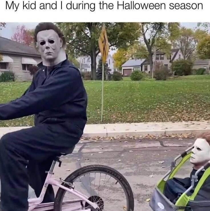My kid and I during the Halloween season