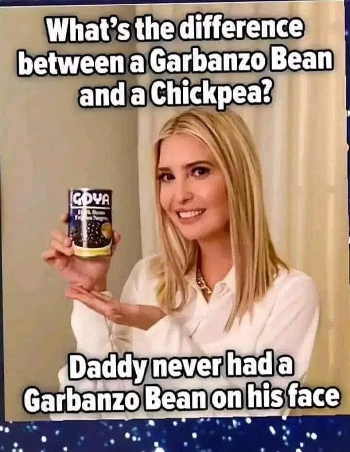 What’s the difference between a Garbanzo Bean and a Chickpea? Daddy never had a Garbanzo Bean on his face