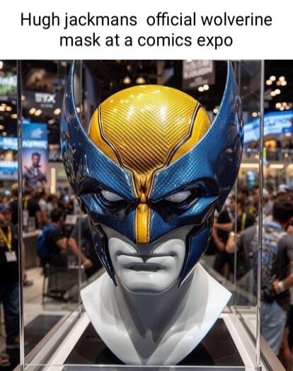 Hugh jackmans official wolverine mask at a comics expo