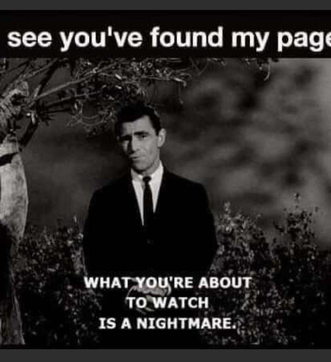I see you've found my page WHAT YOU'RE ABOUT TO WATCH IS A NIGHTMARE.