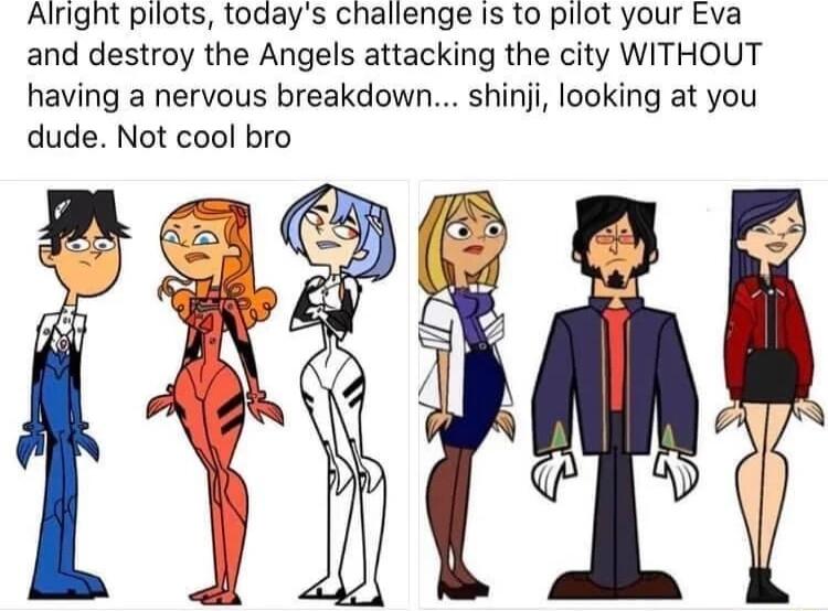 Alright pilots todays challenge Is to pilot your Eva and destroy the Angels attacking the city WITHOUT having a nervous breakdown shinji looking at you dude Not cool bro