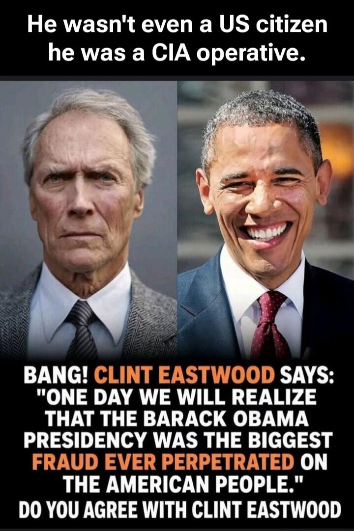 He wasn't even a US citizen he was a CIA operative. BANG! CLINT EASTWOOD SAYS: 