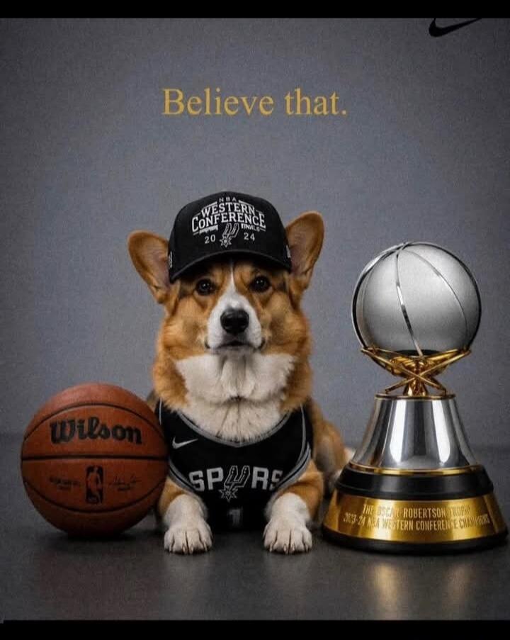 Believe that. NBA Western Conference Finals 2024. Wilson. Spurs. The Oscar Robertson Trophy 2023-24 NBA Western Conference Champions. Nike.