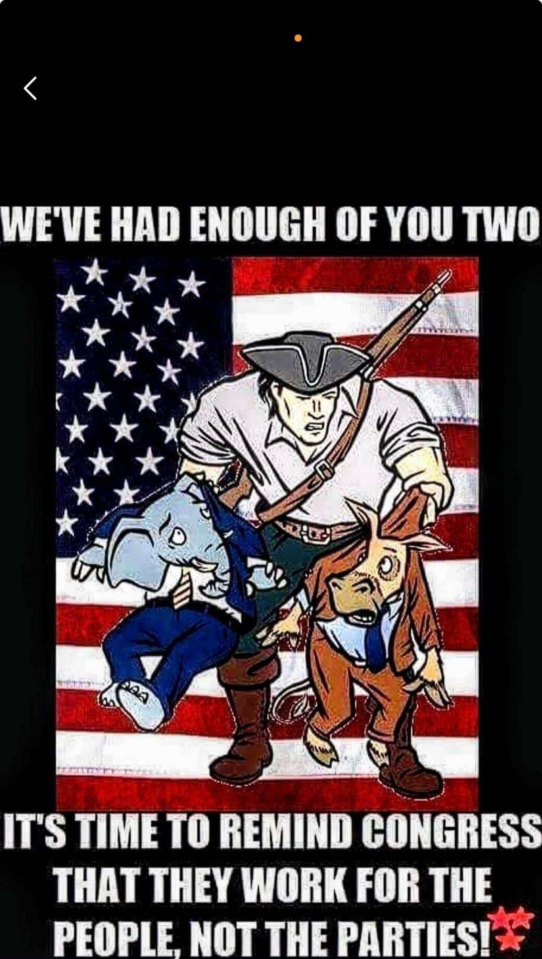 WE'VE HAD ENOUGH OF YOU TWO IT'S TIME TO REMIND CONGRESS THAT THEY WORK FOR THE PEOPLE, NOT THE PARTIES!