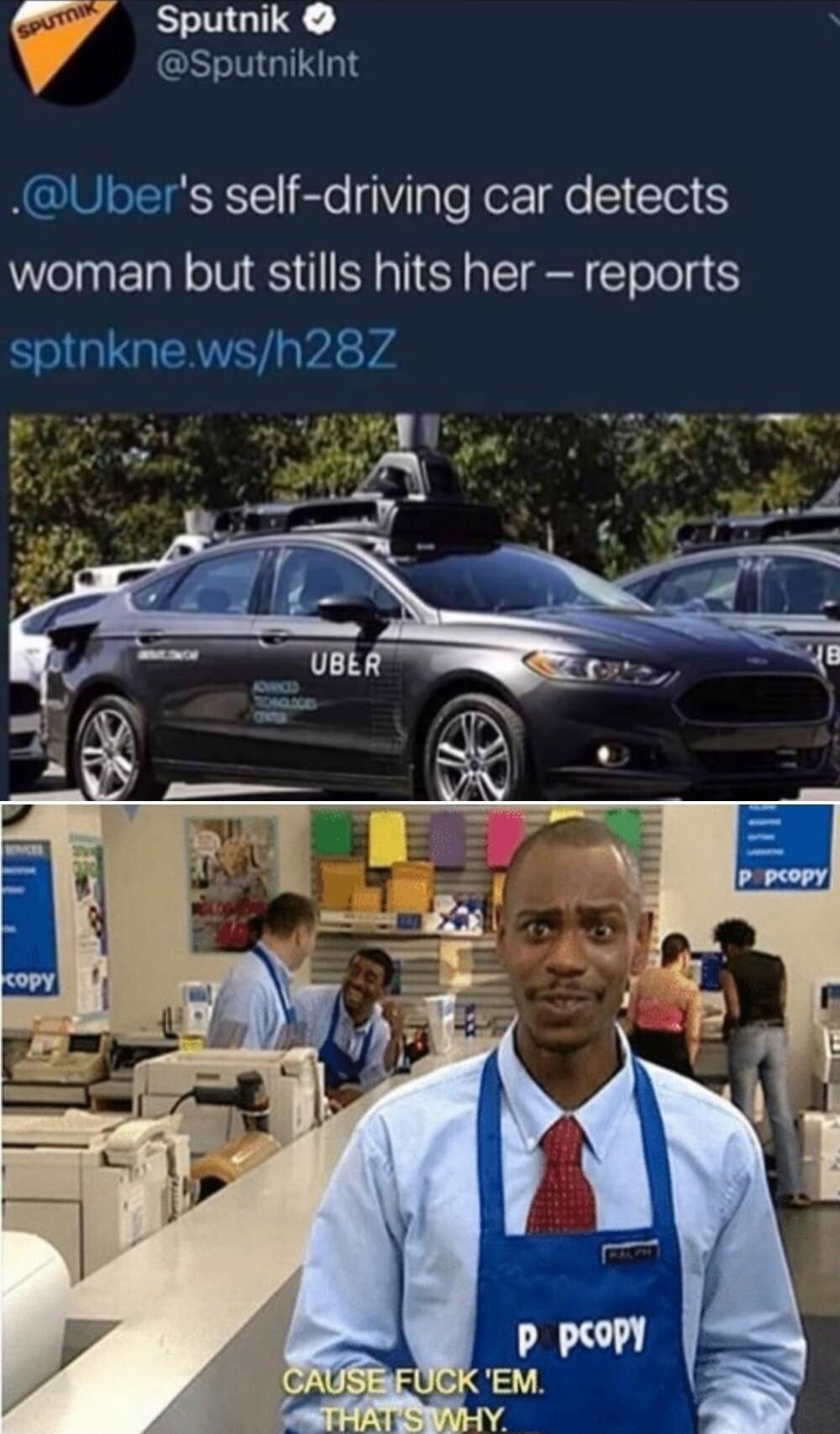 Sputnik GRNGIN Ubers self driving car detects woman but stills hits her reports sptnknewsh28Z