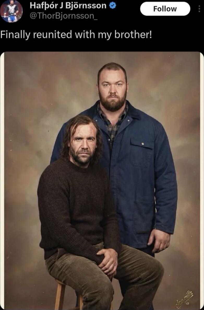 Hafþór J Björnsson @ThorBjornsson_ Follow Finally reunited with my brother!