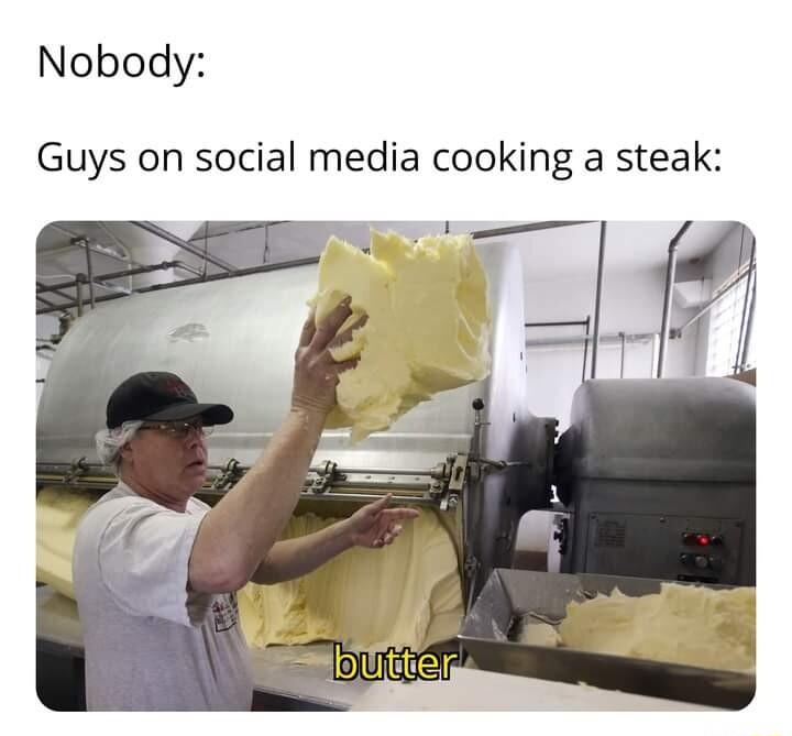 Nobody Guys on social media cooking a steak