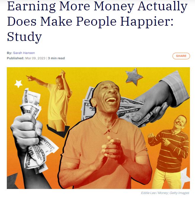 Earning More Money Actually Does Make People Happier