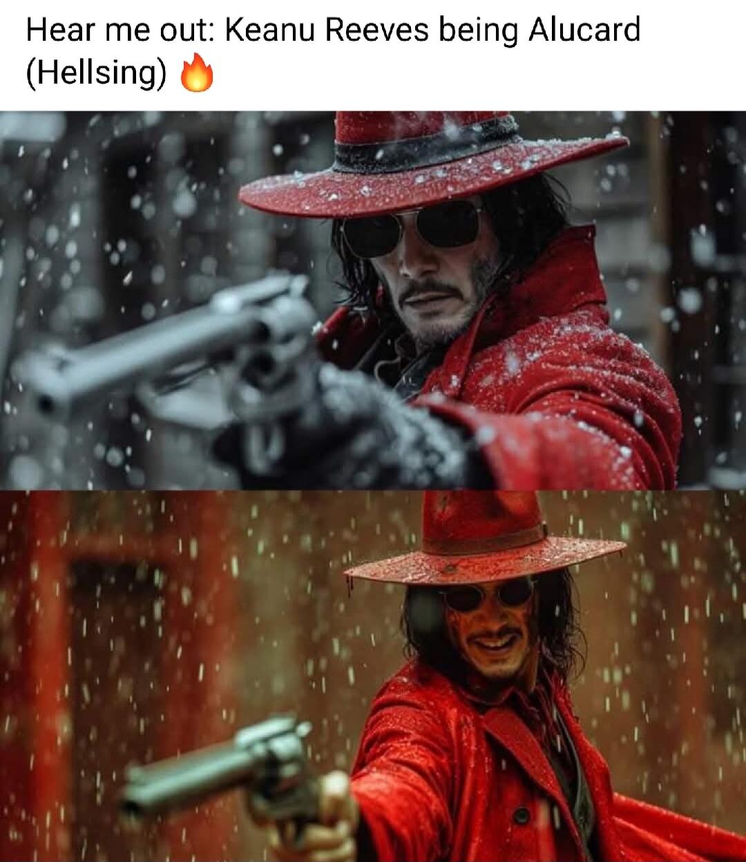 Hear me out Keanu Reeves being Alucard Hellsing