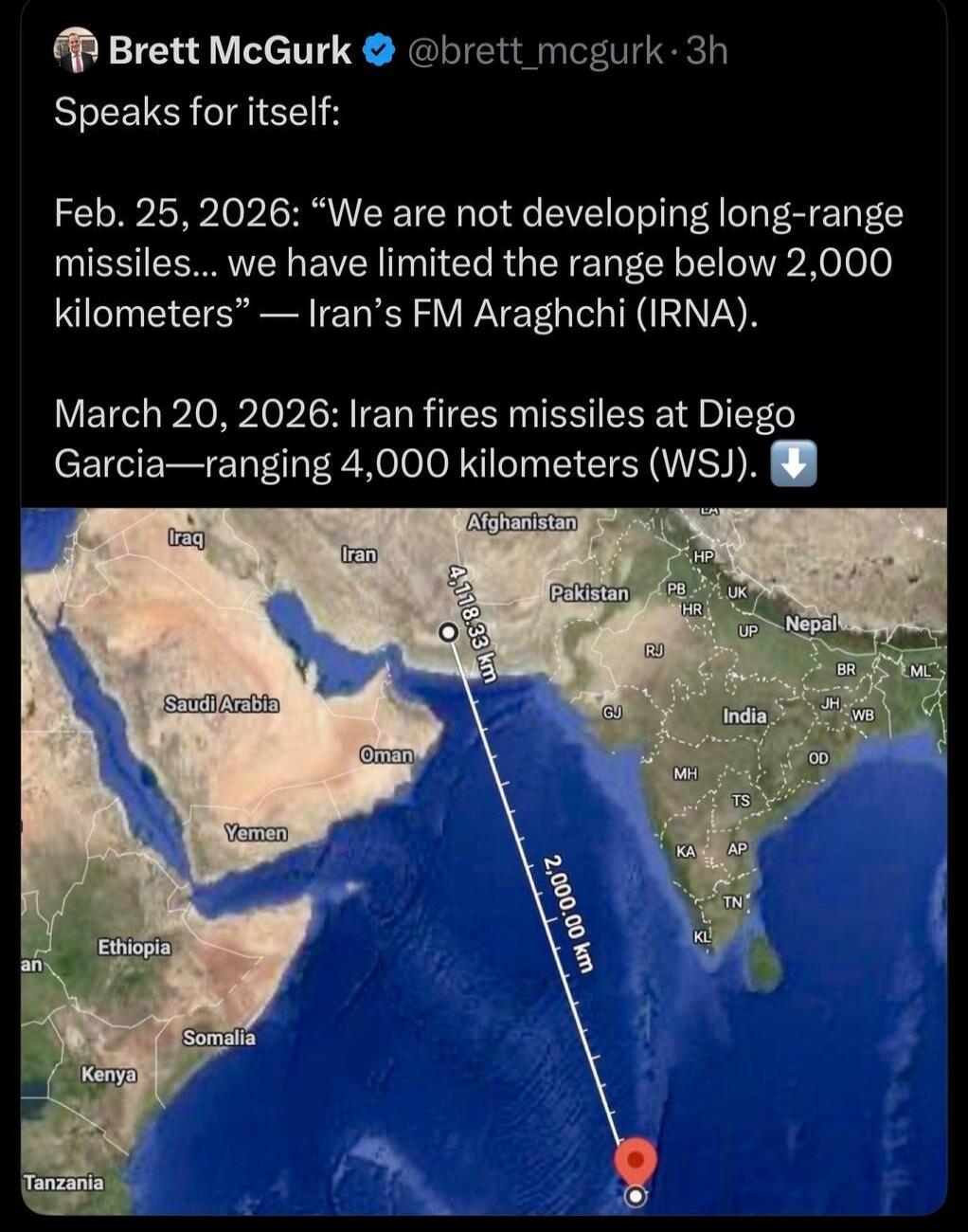 Brett McGurk @brett_mcgurk · 3h Speaks for itself: Feb. 25, 2026: 